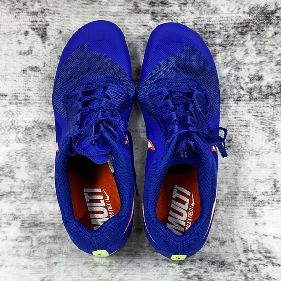 NIB No Lid Nike Zoom Rival Multi Track Spikes Blue White Men's 14 DC8749 401 - Picture 4 of 11